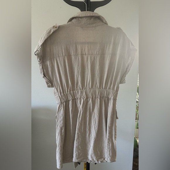 Zara Khaki Short Sleeve Mini Dress - size small - Picture 2 of 6